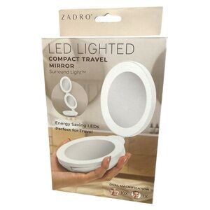 Zadro LED Lighted Compact Travel Mirror - White